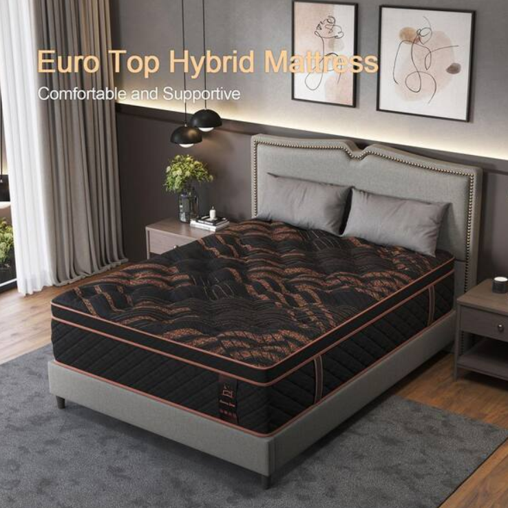 Luxury Sleep 12" Eurotop Hybrid Bed-In-A-Box King Mattress