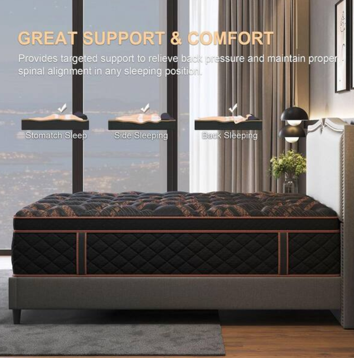 Luxury Sleep 12" Eurotop Hybrid Bed-In-A-Box King Mattress