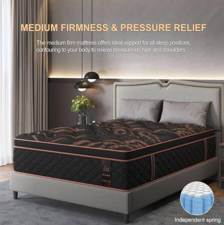 Luxury Sleep 12" Eurotop Hybrid Bed-In-A-Box King Mattress