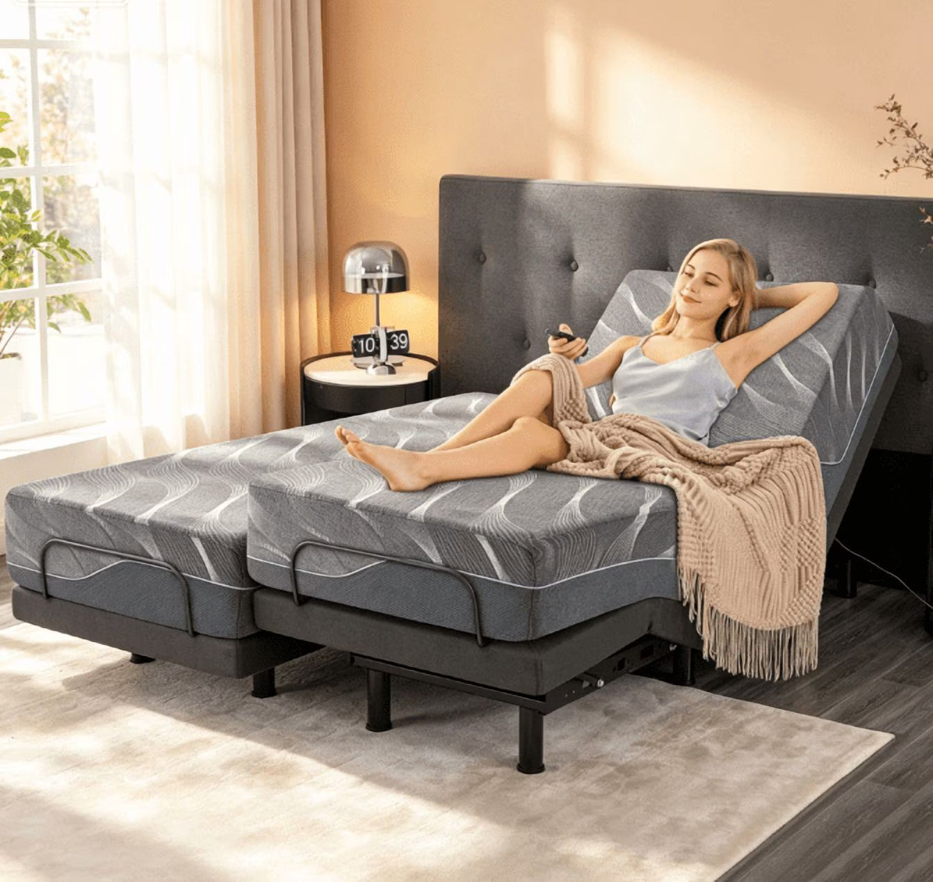 Split King Adjustable Bed and Mattress Combo